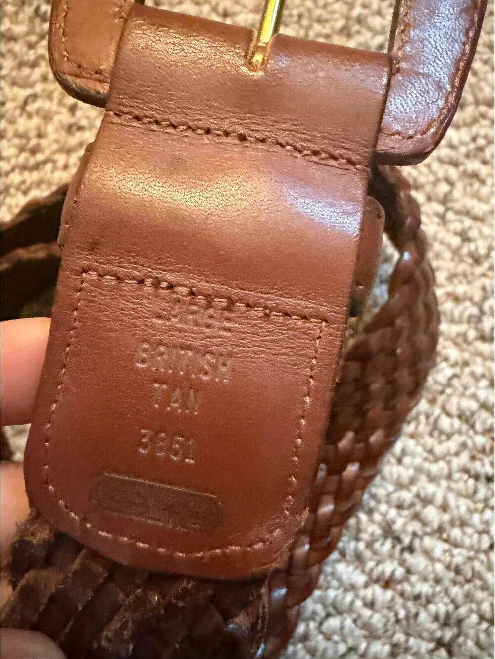 Coach British tan leather woven belt 3851 Large